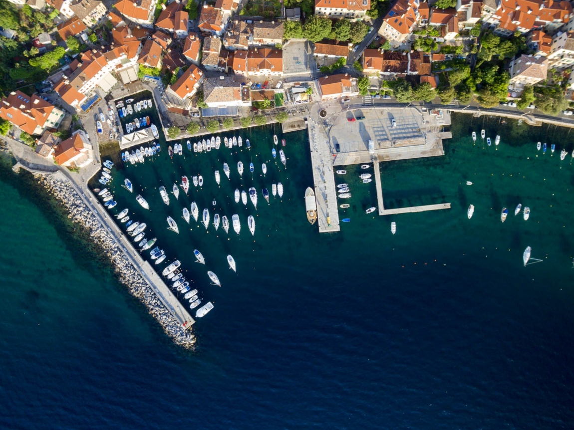 opatija harbor from sky croatia holidays